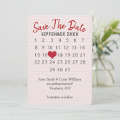 Invitation Calendrier de mariage "Réservez la date" (Debout devant)