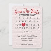 Invitation Calendrier de mariage "Réservez la date" (Devant)
