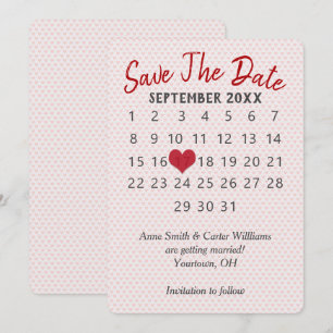 Invitation Calendrier de mariage "Réservez la date"