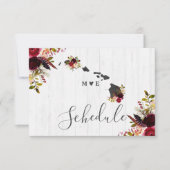 Invitation Calendrier de mariage rustique de destination de l (Devant)