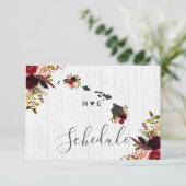 Invitation Calendrier de mariage rustique de destination de l (Debout devant)