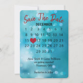 Invitation Calendrier de mariage "Sauver la date" sur Aqua Bo (Devant)