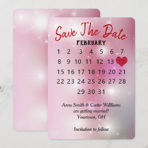 Invitation Calendrier de mariage "Sauver la date" sur Bokeh r
