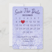 Invitation Calendrier de mariage "Save the Date" flocons de n (Devant)
