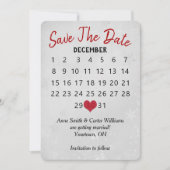 Invitation Calendrier de mariage "Save the Date" Flocons de n (Devant)