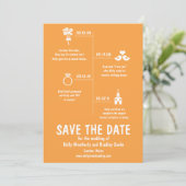 Invitation Calendrier de Relation Orange Mariage Enregistrer (Debout devant)