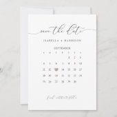 Invitation Calendrier de Script Moderne Enregistrer la Date (Devant)