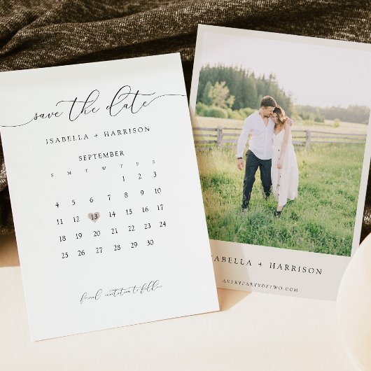 Invitation Calendrier de Script Moderne Enregistrer la Date