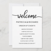 Invitation Calendrier des événements de la journée de mariage (Devant)