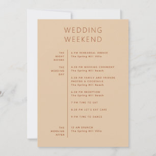 Invitation Calendrier du week-end de mariage   Chronologie Pe