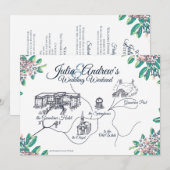 Invitation Calendrier du week-end de mariage de Greenbrier (Devant / Derrière)