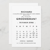 Invitation Calendrier élégant Proposition Groomsman (Devant / Derrière)