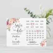 Invitation calendrier enregistrer la date Jour de mariage ros (Debout devant)