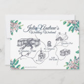 Invitation Calendrier final du week-end de mariage de Greenbr (Devant)