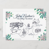 Invitation Calendrier final du week-end de mariage de Greenbr (Devant / Derrière)