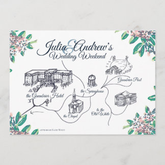 Invitation Calendrier final du week-end de mariage de Greenbr