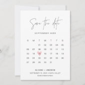 Invitation Calendrier HARLOW Enregistrer La Date Mariage Mini (Devant)