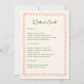 Invitation Calendrier Itinéraire Lettre de Bienvenue Rose et (Dos)