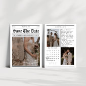 Invitation Calendrier mariage photo journal enregistrer la da