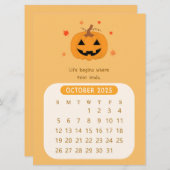 Invitation Calendrier mensuel de motivation d'octobre 2025 (Devant / Derrière)