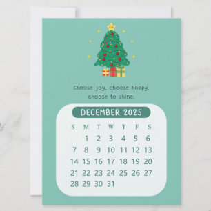 Invitation Calendrier mensuel de motivation Kawaii de décembr