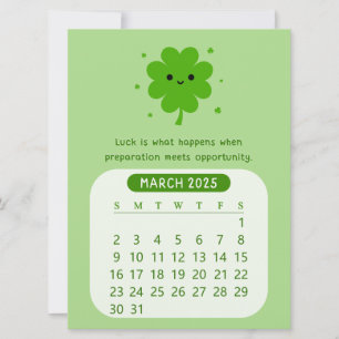 Invitation Calendrier mensuel mignon et motivant de mars 2025