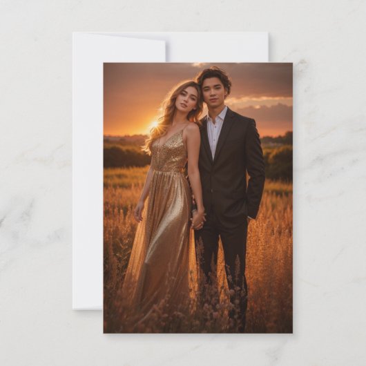 Invitation Calendrier mignon Enregistrer La Date Avec Photo D (Dos)