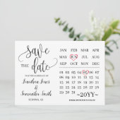 Invitation Calendrier minimal enregistrer la date mariage mod (Debout devant)