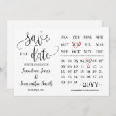 Invitation Calendrier minimal enregistrer la date mariage mod (Devant / Derrière)