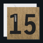 Invitation Calendrier moderne à motif toile de jute gras pour<br><div class="desc">Design simple, unique et audacieux pour le futur marié branché et pour que les invités se souviennent facilement de la date ! Idéal pour tout événement de célébration, en particulier pour SON anniversaire ! Tout le texte par défaut peut être entièrement personnalisé avec vos propres textes, et vous pouvez également...</div>