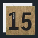 Invitation Calendrier Moderne en Toile de Jute Gras pour Céli<br><div class="desc">Design simple, unique et audacieux pour le futur marié branché et pour que les invités se souviennent facilement de la date ! Idéal pour tout événement de célébration, en particulier pour SON anniversaire ! Tout le texte par défaut peut être entièrement personnalisé avec vos propres formulations, et vous pouvez également...</div>