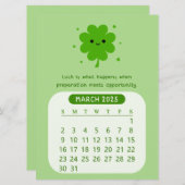 Invitation Calendrier Motivationnel Mensuel 2025 Mars (Devant / Derrière)