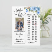 Invitation Calendrier photo enregistrer la date mariage flora (Debout devant)