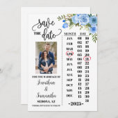 Invitation Calendrier photo enregistrer la date mariage flora (Devant / Derrière)