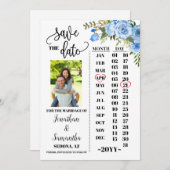 Invitation Calendrier photo enregistrer la date mariage flora (Devant / Derrière)