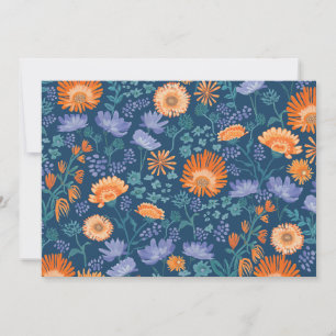 Invitation Calendula Peinture à la main Design floral