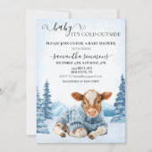 Invitation Calf Baby It's Cold Outside Shower Winter (Devant)
