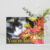 Invitation Calico Cat Thanksgiving Intition Pour Le Dîner (Debout devant)