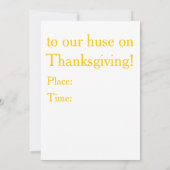 Invitation Calico Cat Thanksgiving Intition Pour Le Dîner (Dos)