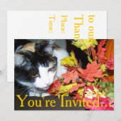 Invitation Calico Cat Thanksgiving Intition Pour Le Dîner (Devant / Derrière)