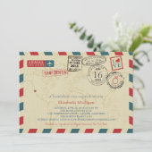 Invitation California World Traveler Airmail Fête des mariées (Debout devant)