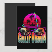 Invitation californie rétro des années 80 (Devant / Derrière)