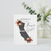 Invitation Californie State Floral Serez-Vous Ma Fille Fleur (Debout devant)