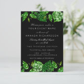 Invitation Californie verdure paillettes bois feuille de lier (Debout devant)