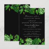 Invitation Californie verdure paillettes bois feuille de lier (Devant / Derrière)