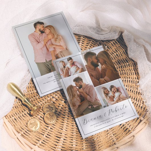 Invitation Caligrafía Moderna 5 Fotos Invitación de Boda