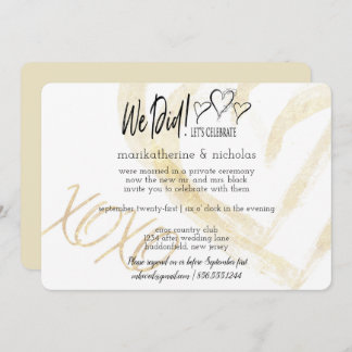 Invitation Câlins, baisers et cœurs après la fête de mariage