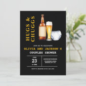 Invitation Câlins & Chuggs Bières Couches Couple Baby Shower (Debout devant)