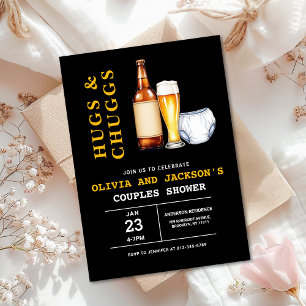 Invitation Câlins & Chuggs Bières Couches Couple Baby Shower