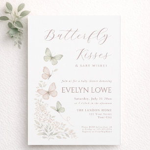 Invitation Câlins de papillon Baby Shower